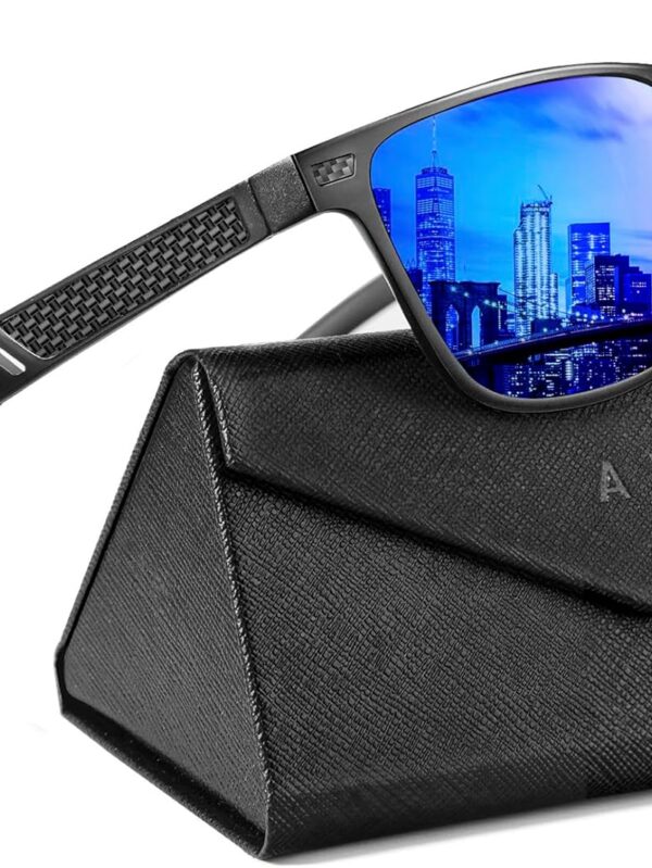 ANYLUV Polarized Sunglasses for Men Premium Al-Mg Frame Square Men\u2019s Sunglasses UV Protection for Fishing