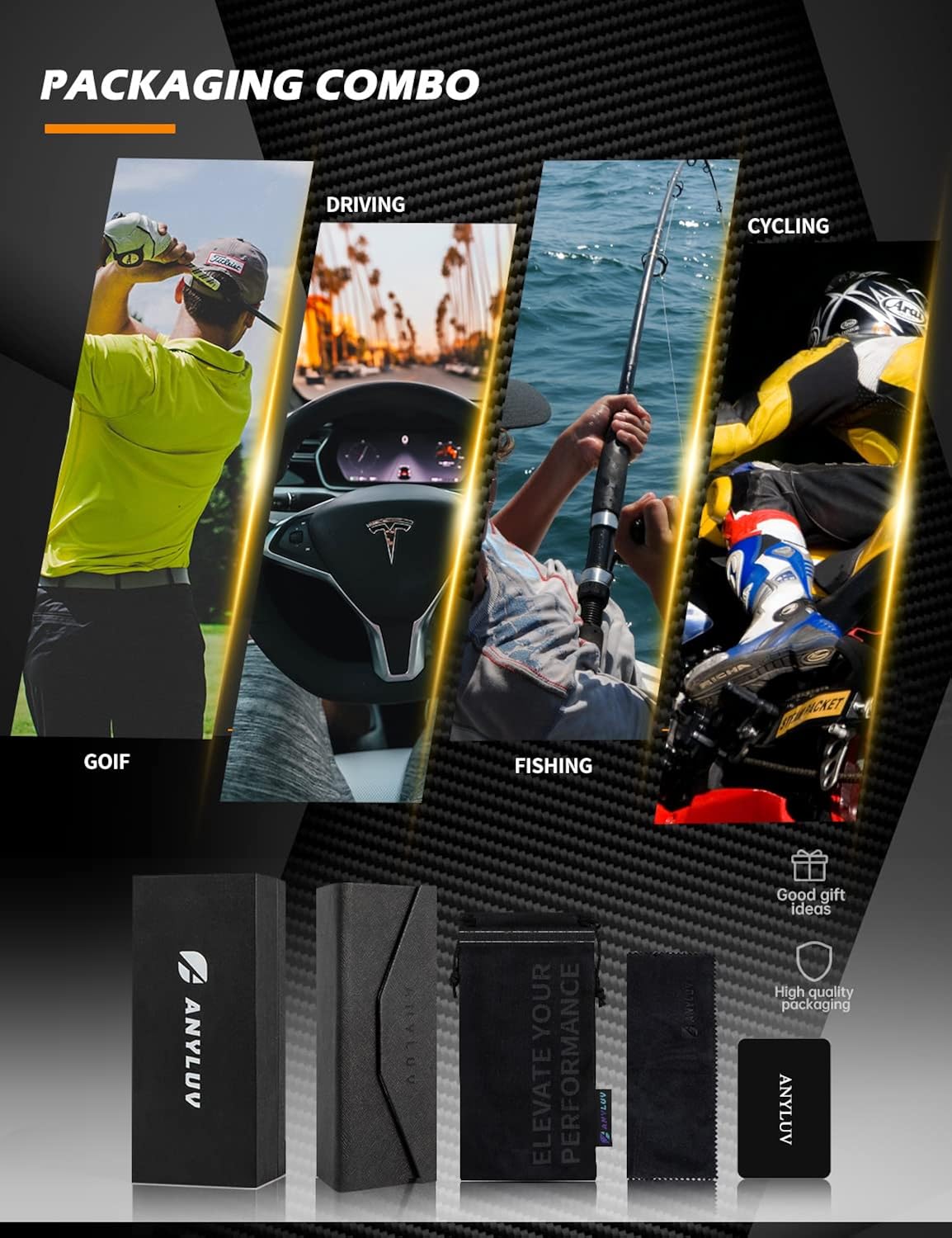 ANYLUV Polarized Sunglasses for Men Premium Al-Mg Frame Square Men\u2019s Sunglasses UV Protection for Fishing - Image 7