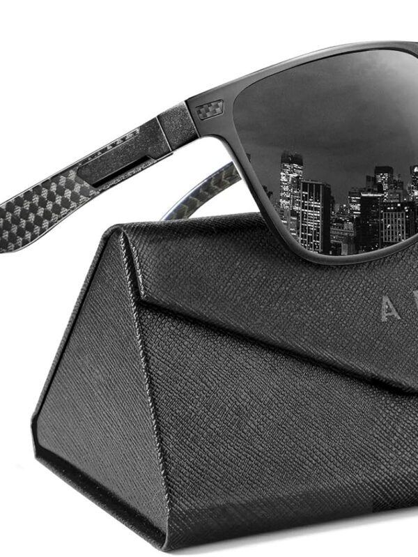 ANYLUV Polarized Upgraded Carbon Fiber Temple Sunglasses for Men Lightweight Square Mens Sunglasses Fishing UV Protection