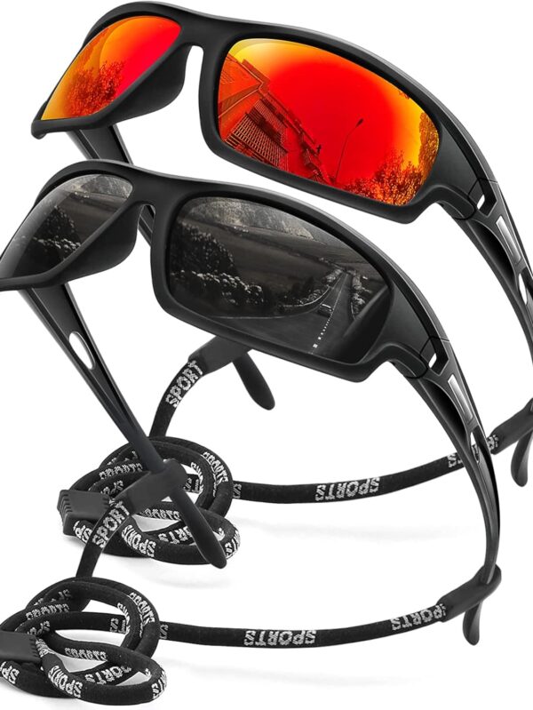 AWGSEE Polarized Sports Sunglasses for Men 100% UV Protection Wrap Around Unbreakable Sun Glasses for Fishing Driving
