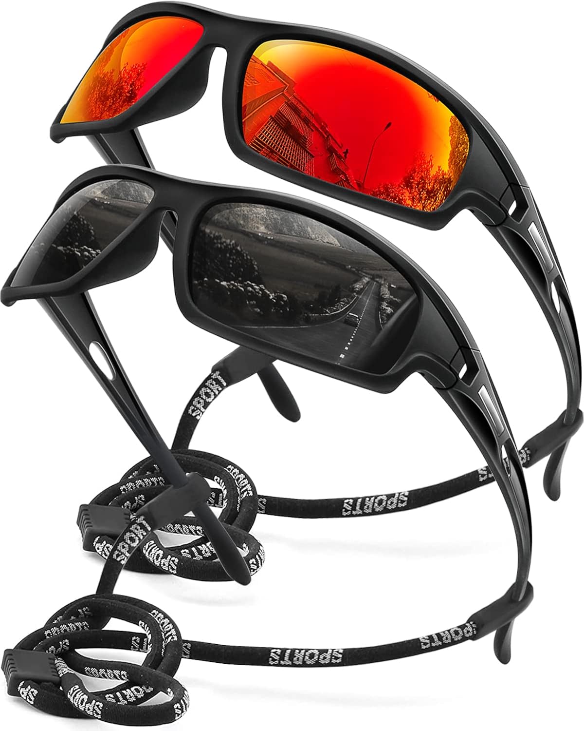 AWGSEE Polarized Sports Sunglasses for Men 100% UV Protection Wrap Around Unbreakable Sun Glasses for Fishing Driving