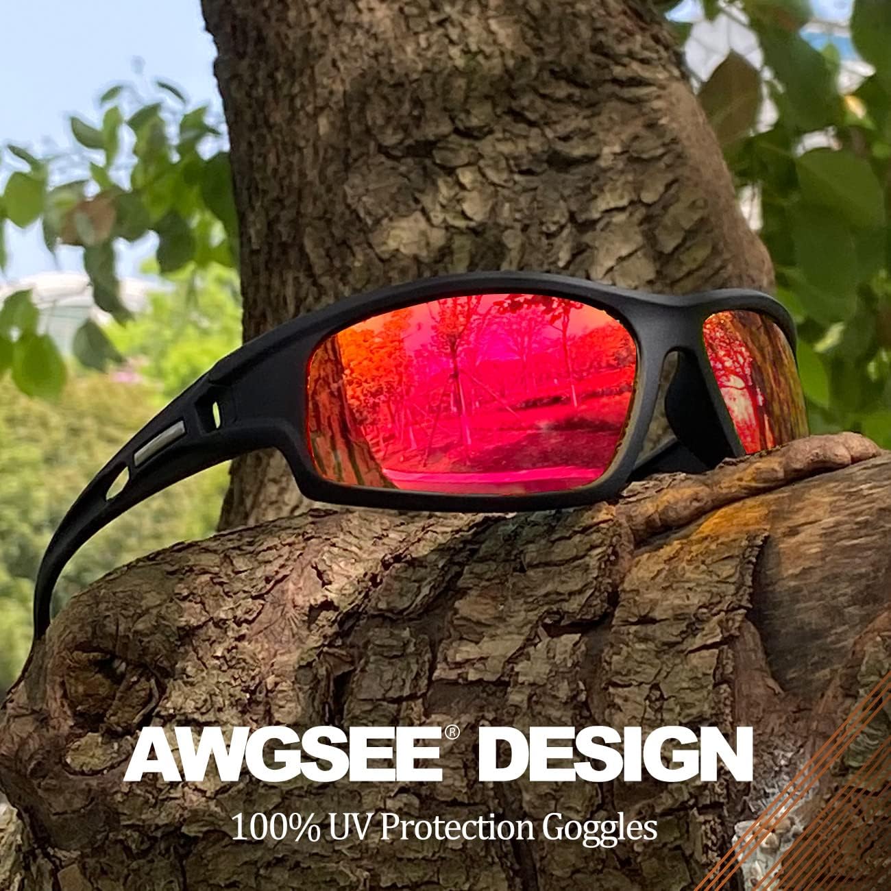 AWGSEE Polarized Sports Sunglasses for Men 100% UV Protection Wrap Around Unbreakable Sun Glasses for Fishing Driving - Image 2