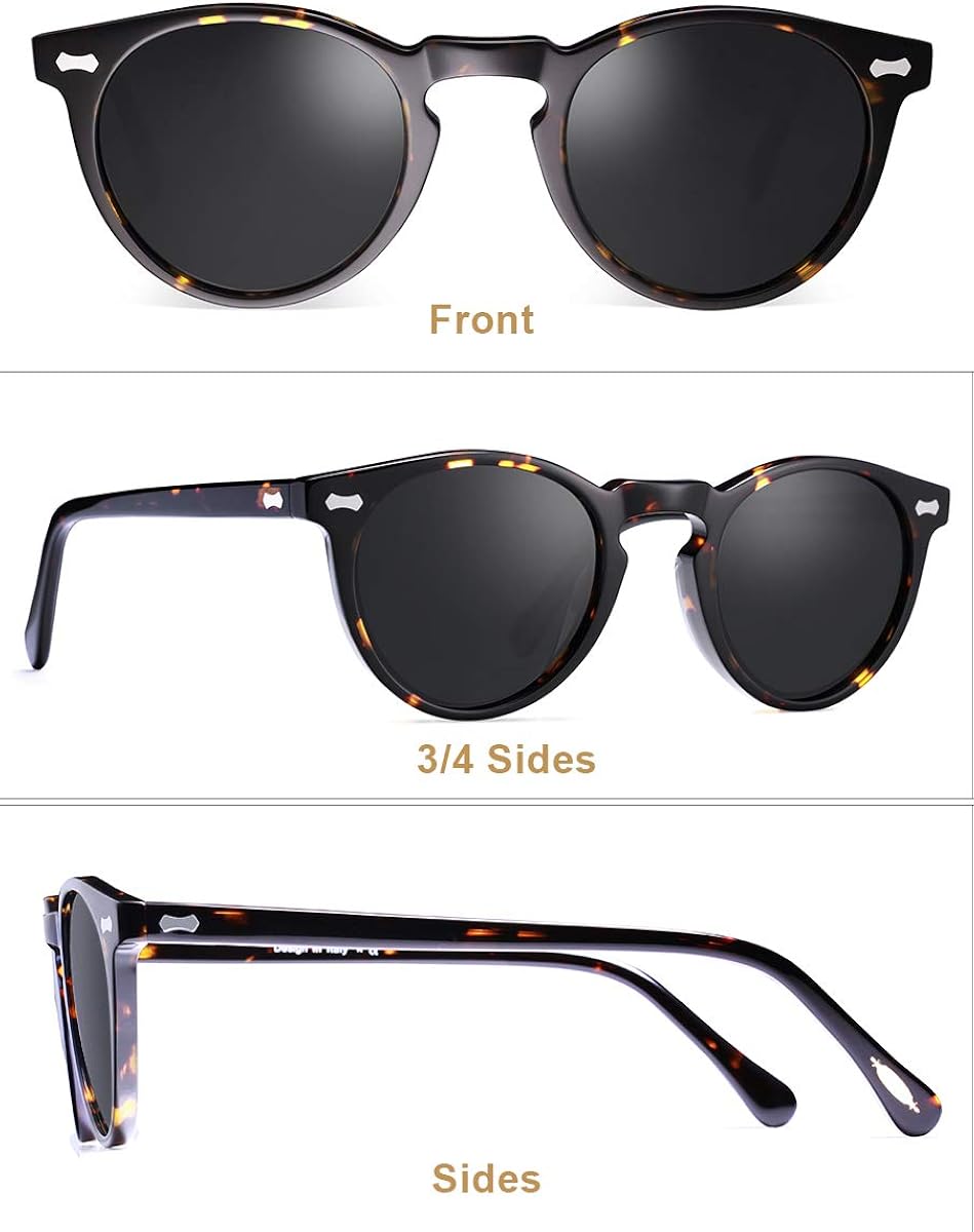 CARFIA Vintage Polarized Sunglasses for Men UV400 Protection Retro Fashion Eyewear Hand-crafted Acetate Frame CA5288L - Image 4
