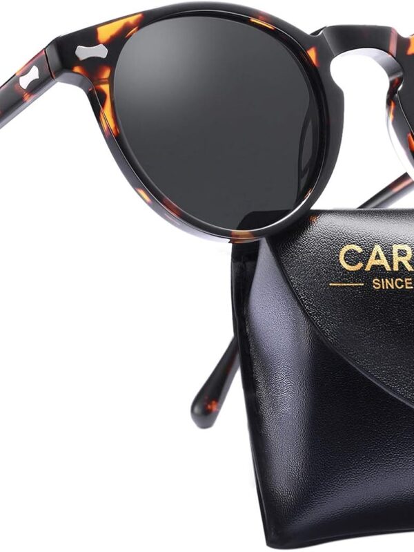 CARFIA Vintage Polarized Sunglasses for Men UV400 Protection Retro Fashion Eyewear Hand-crafted Acetate Frame CA5288L