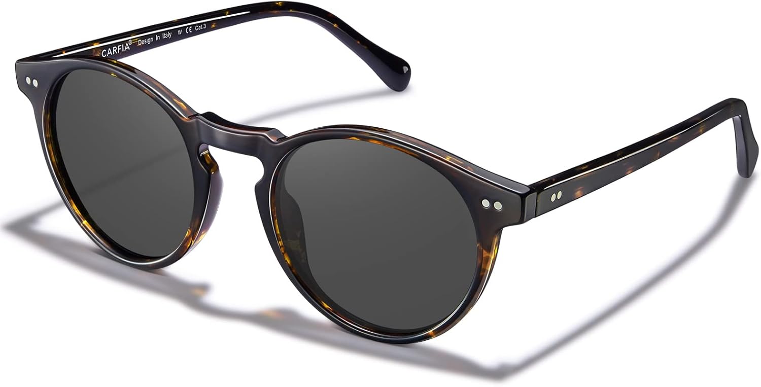 CARFIA Vintage Polarized Sunglasses for Men UV400 Protection Retro Fashion Eyewear Hand-crafted Acetate Frame CA5288L - Image 7