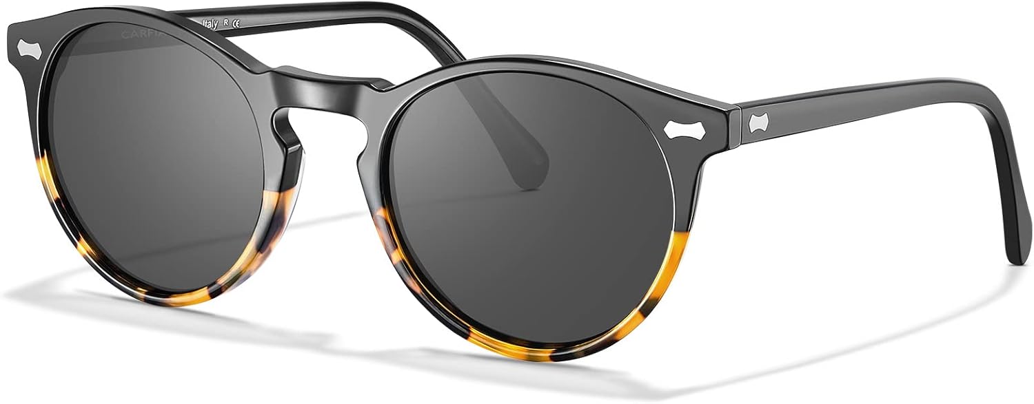 CARFIA Vintage Polarized Sunglasses for Men UV400 Protection Retro Fashion Eyewear Hand-crafted Acetate Frame CA5288L - Image 12