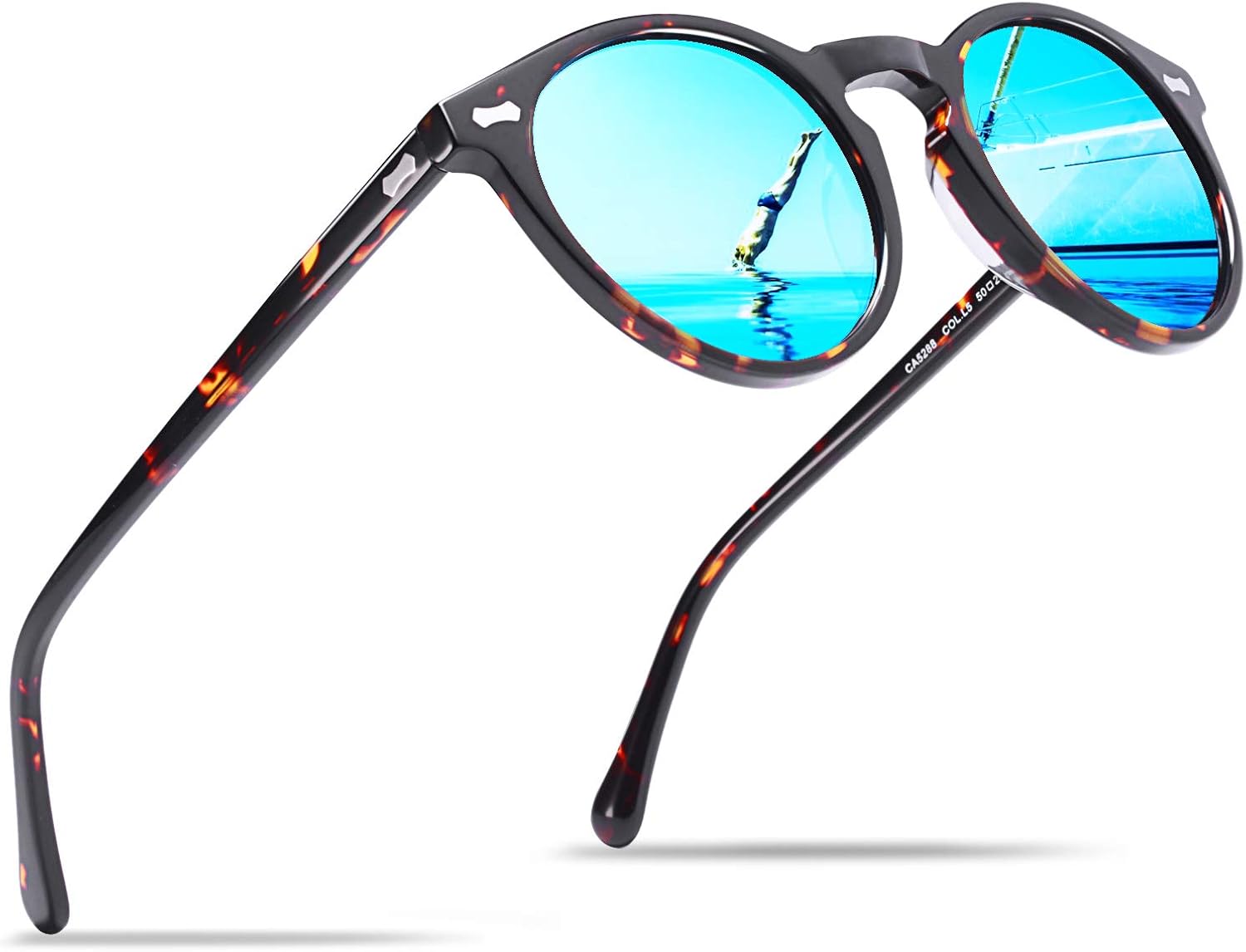 CARFIA Vintage Polarized Sunglasses for Men UV400 Protection Retro Fashion Eyewear Hand-crafted Acetate Frame CA5288L - Image 10