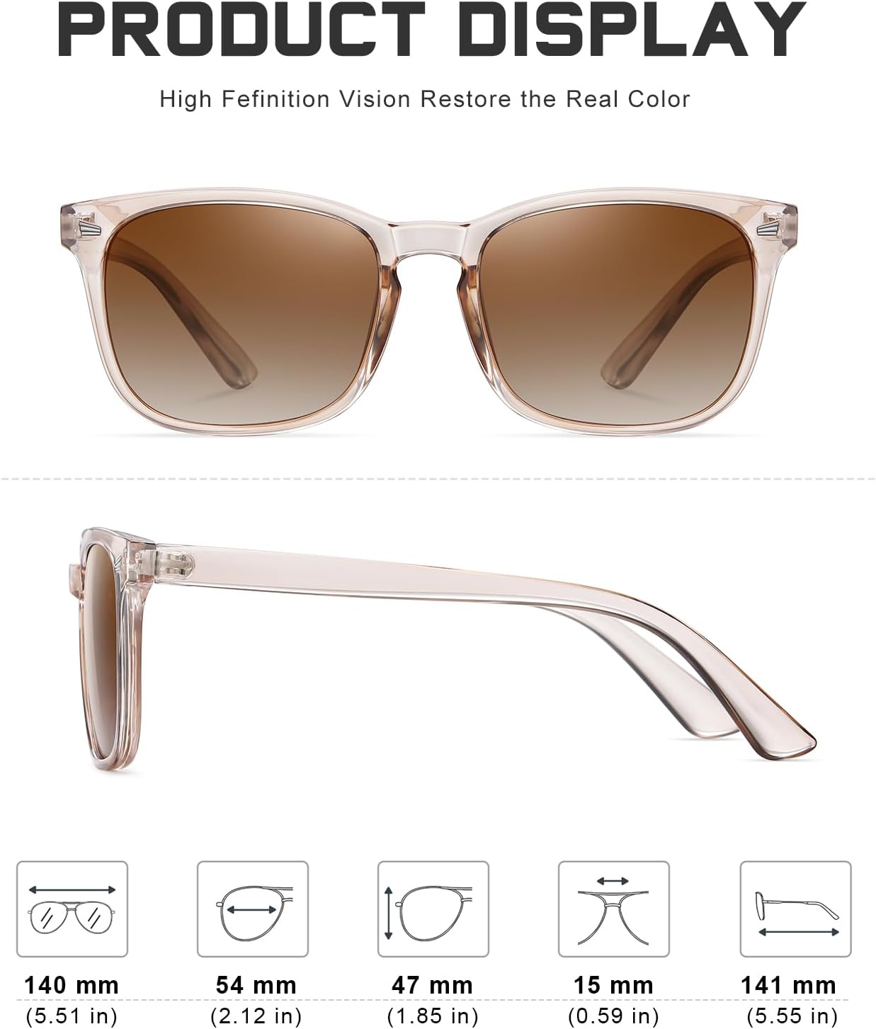 FEIDUSUN Polarized Sunglasses for Women and Men Classic Trendy Sun Glasses with 100% UV Protection - Image 4