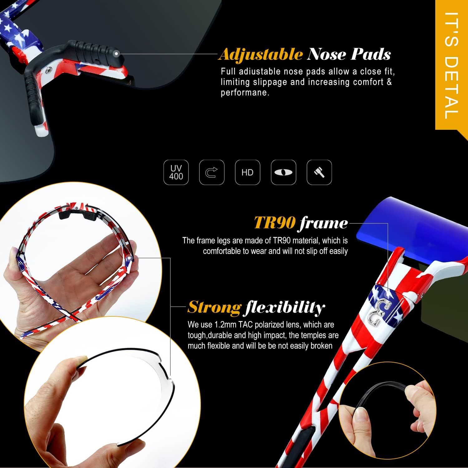 FMY Polarized Cycling Glasses Sports Sunglasses,UV400 Protection Eyewear Baseball Running Fishing for Men Women Youth - Image 4
