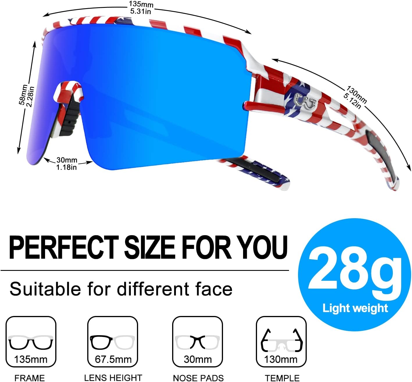 FMY Polarized Cycling Glasses Sports Sunglasses,UV400 Protection Eyewear Baseball Running Fishing for Men Women Youth - Image 6