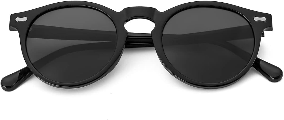 Gleyemor Vintage Polarized Sunglasses for Men Round Sunglasses UV400 Protection Retro Hand-crafted Acetate Frame - Image 2