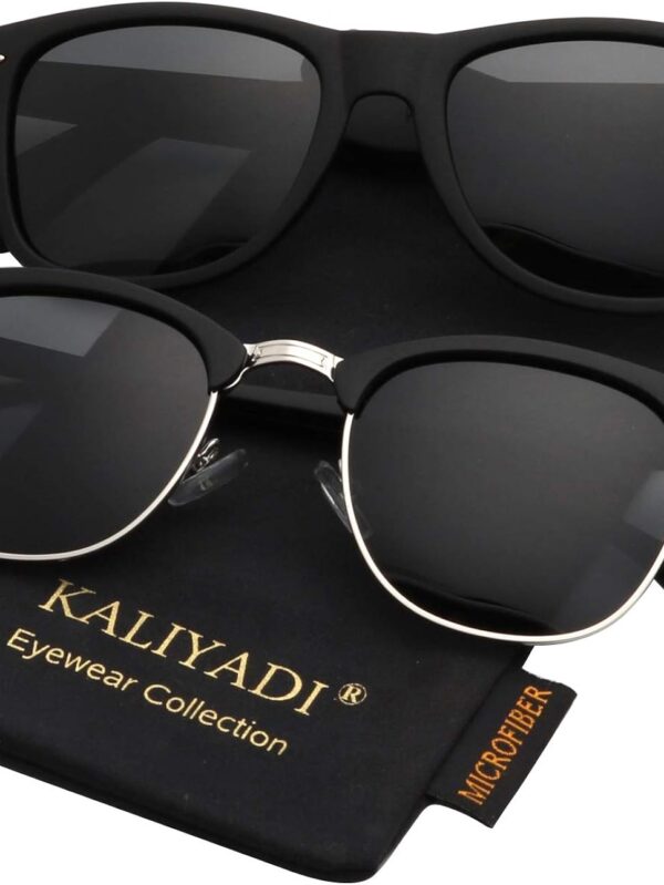 KALIYADI Polarized Sunglasses for Men and Women Semi-Rimless Frame Driving Sun glasses UV Blocking