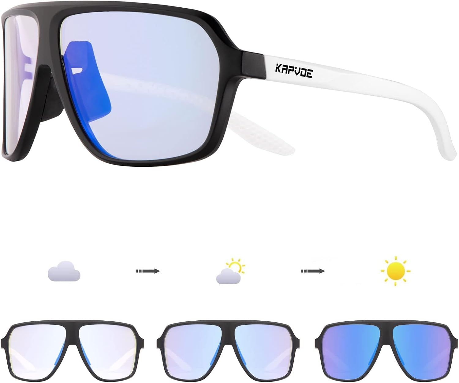 KAPVOE Photochromic Cycling Glasses for Men Women Sports Sunglasses MTB Biking Sunglasses UV Protection - Image 13
