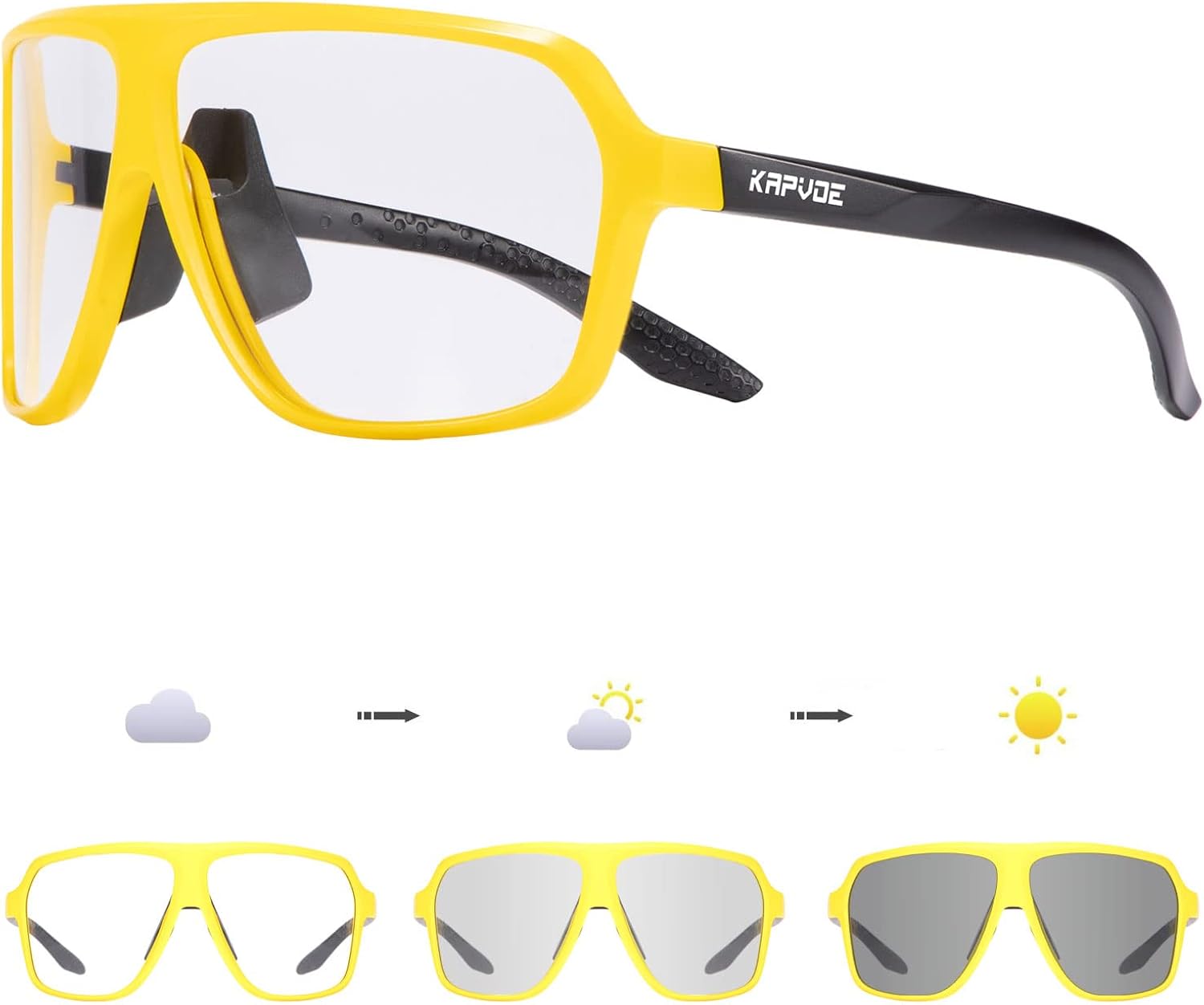 KAPVOE Photochromic Cycling Glasses for Men Women Sports Sunglasses MTB Biking Sunglasses UV Protection - Image 10