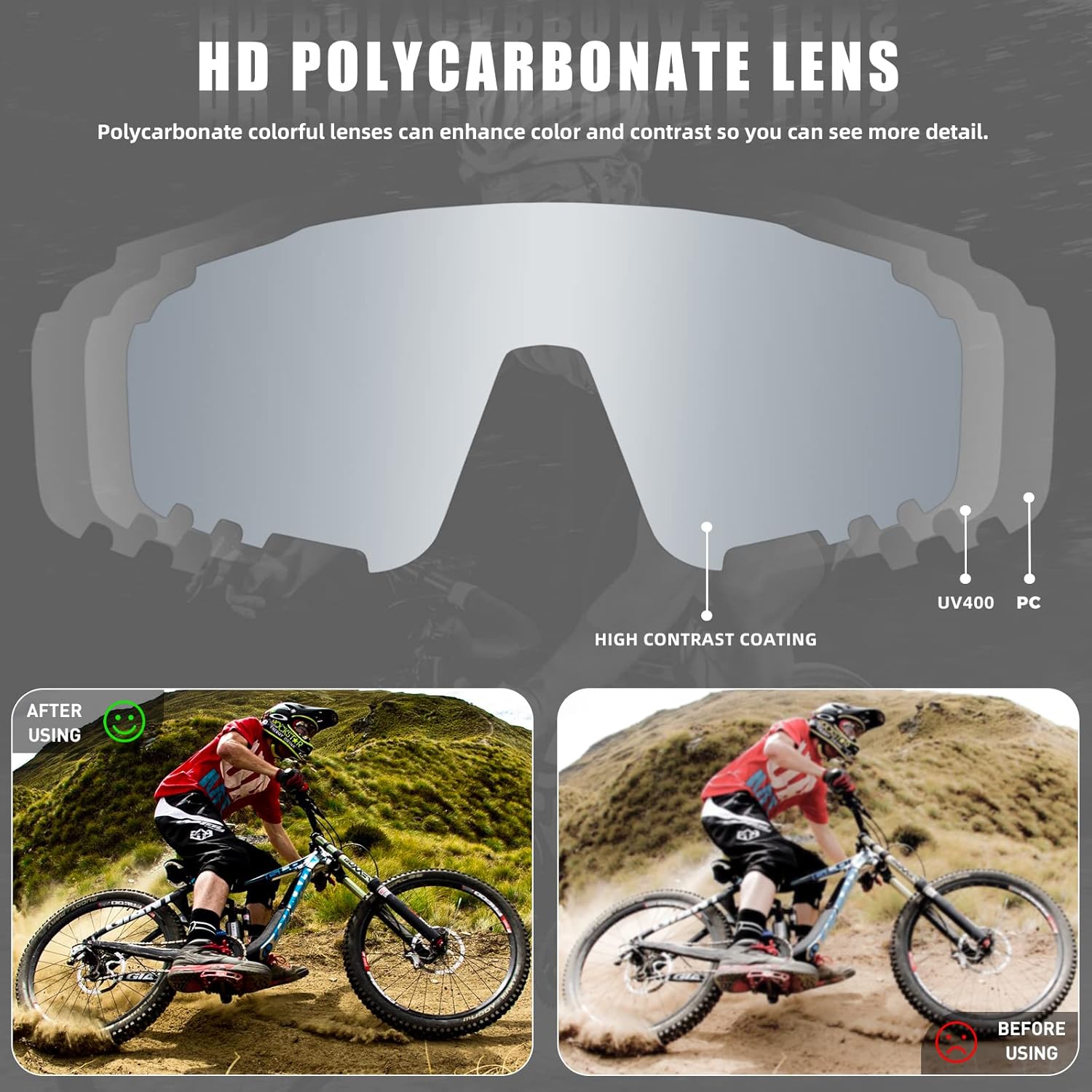 KAPVOE Polarized Cycling Glasses For Men Women Mountain Bike Glasses MTB Riding Glasses TR90 Sport Sunglasses Running Bicycle - Image 3
