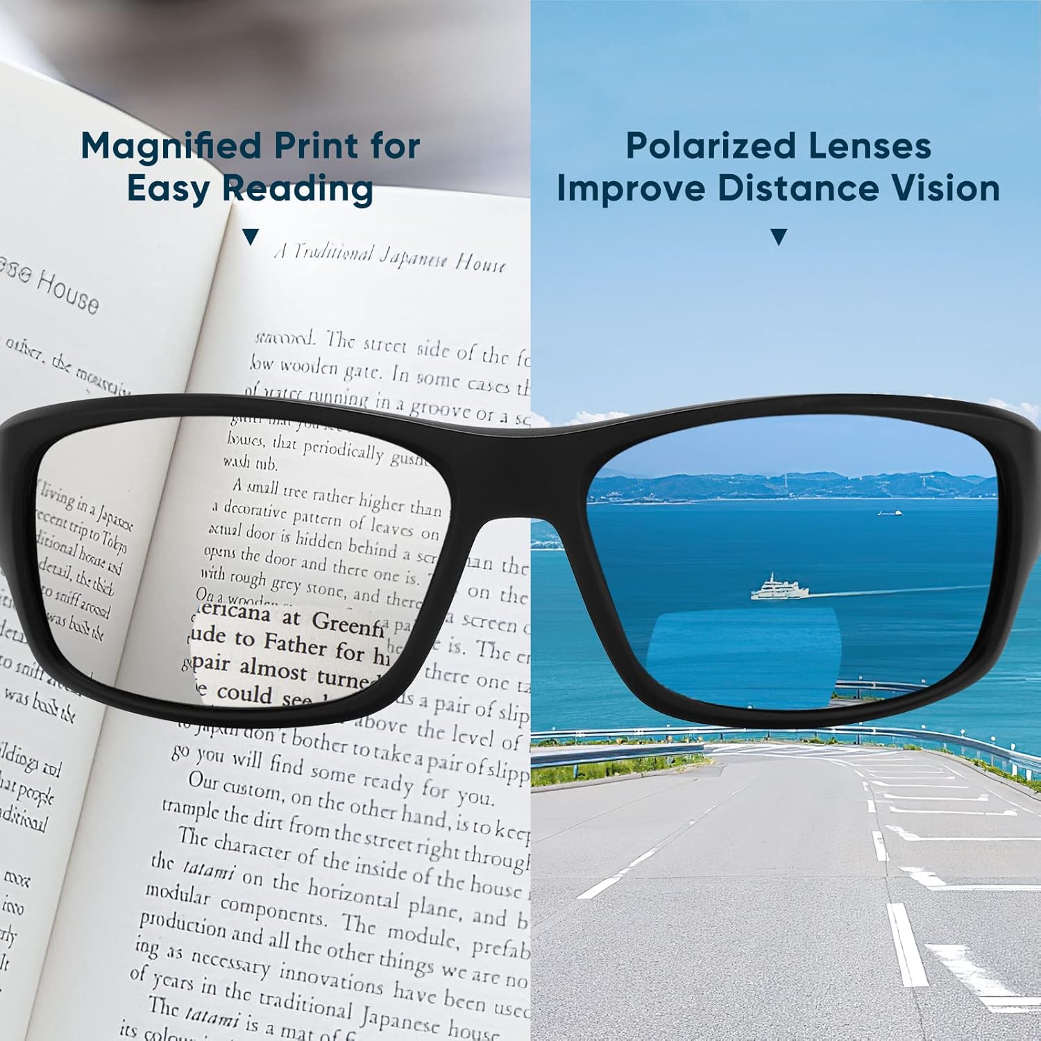 KastKing Ellijay Bifocal Polarized Sunglasses, Bi-Focal x1.5 x2.0 x2.5 Magnifications, Wrap Sport Reader Sunglasses - Image 2