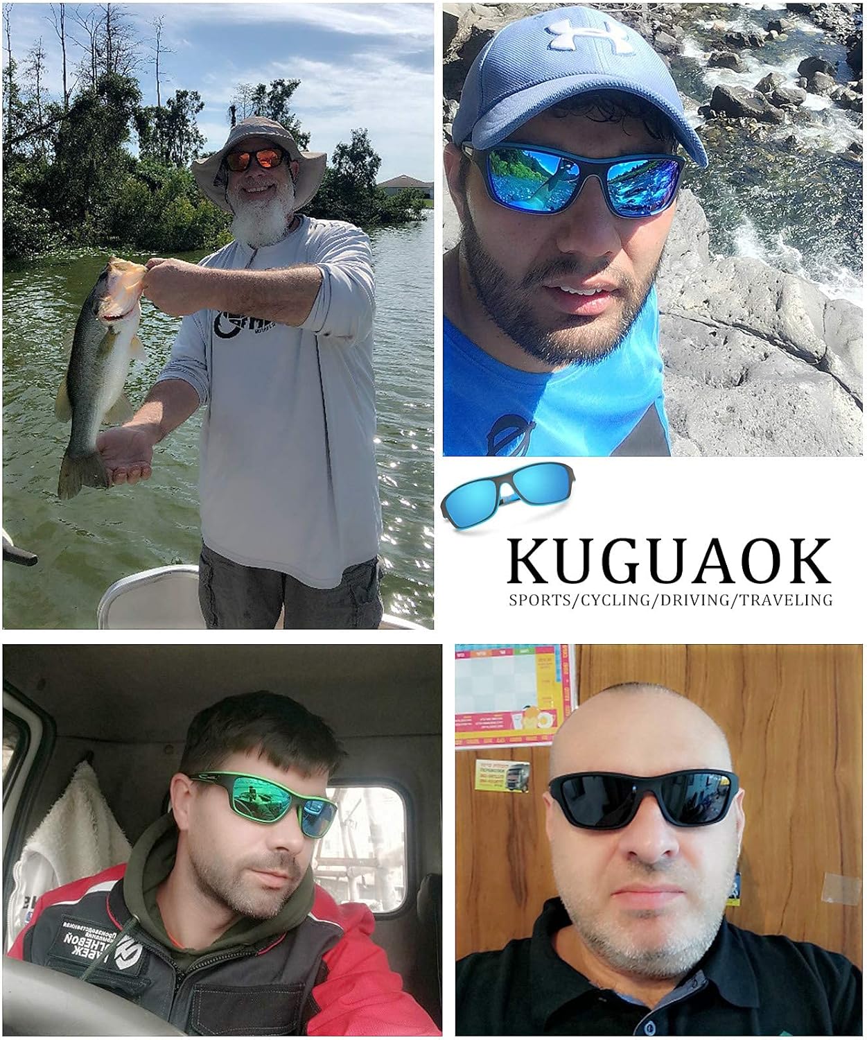 KUGUAOK Polarized Sports Sunglasses for Men Driving Cycling Fishing Sun Glasses 100% UV Protection Goggles - Image 4
