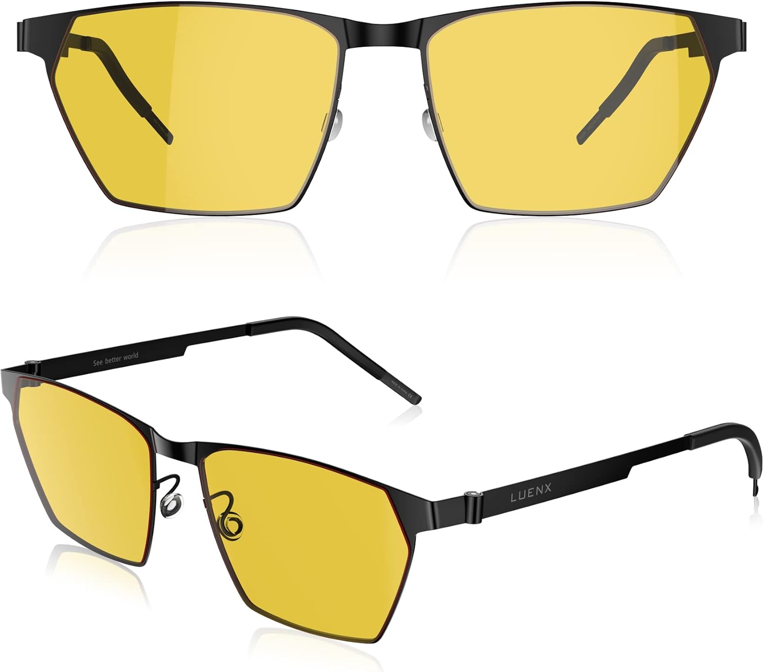 LUENX Aviator Sunglasses for Men, Trendy Retro Oversized Rectangular Frame UV400 Protection - Image 10