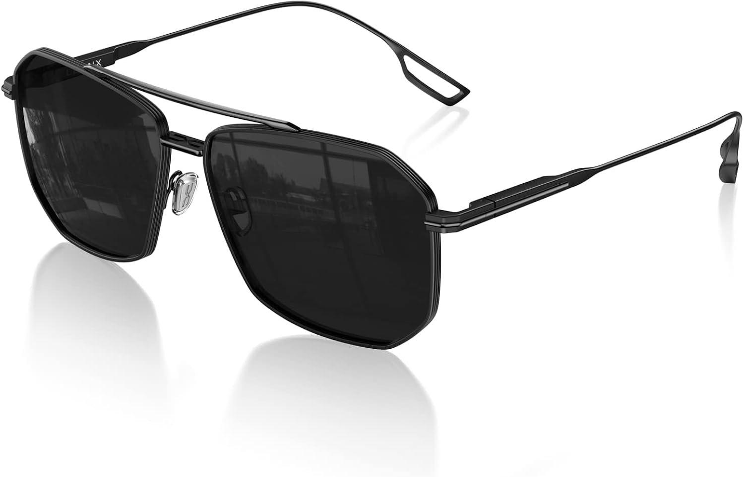 LUENX Aviator Sunglasses for Men Square Polarized Polygon Lens - UV 400 Protection with Accessories - Image 7