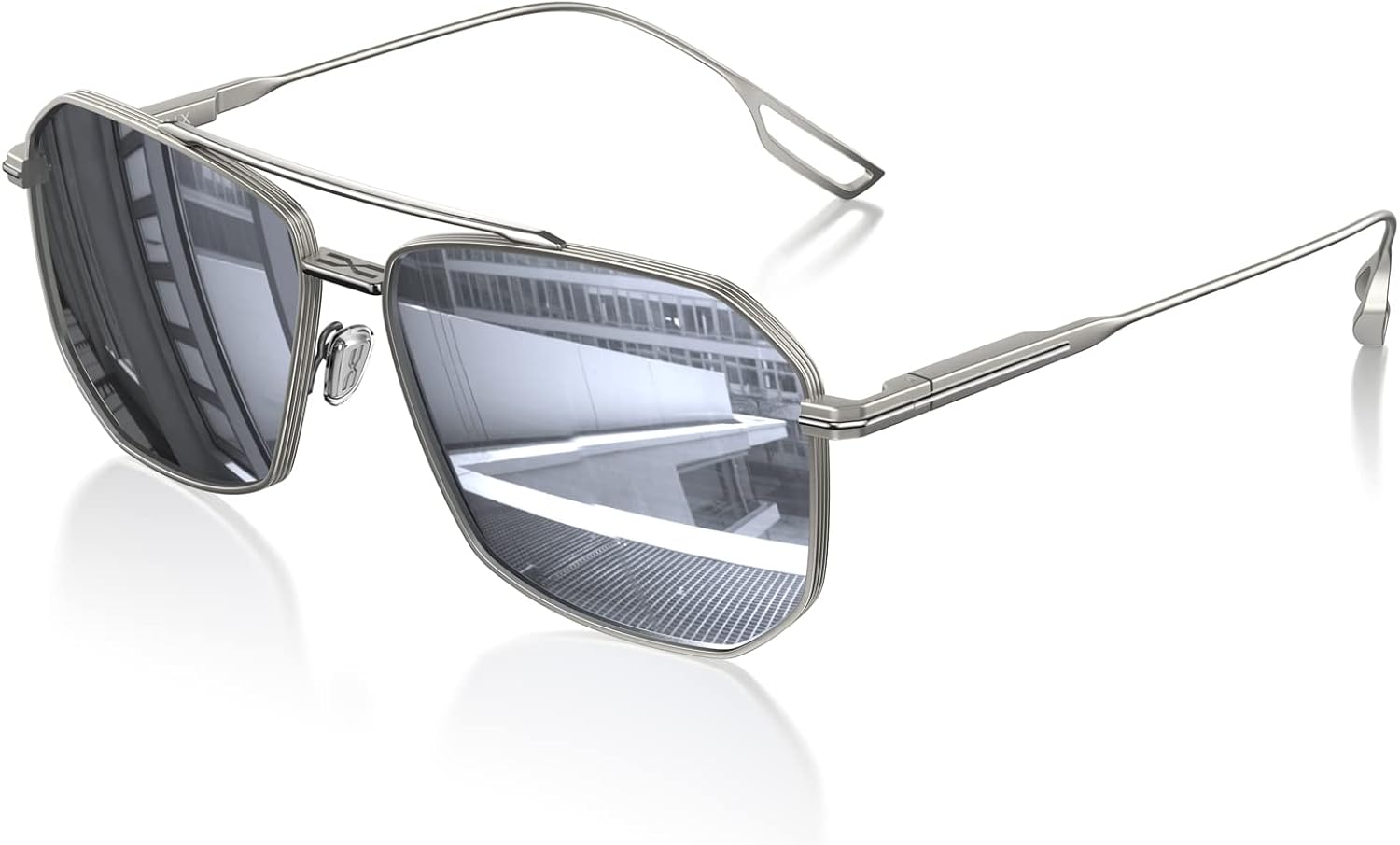 LUENX Aviator Sunglasses for Men Square Polarized Polygon Lens - UV 400 Protection with Accessories - Image 8