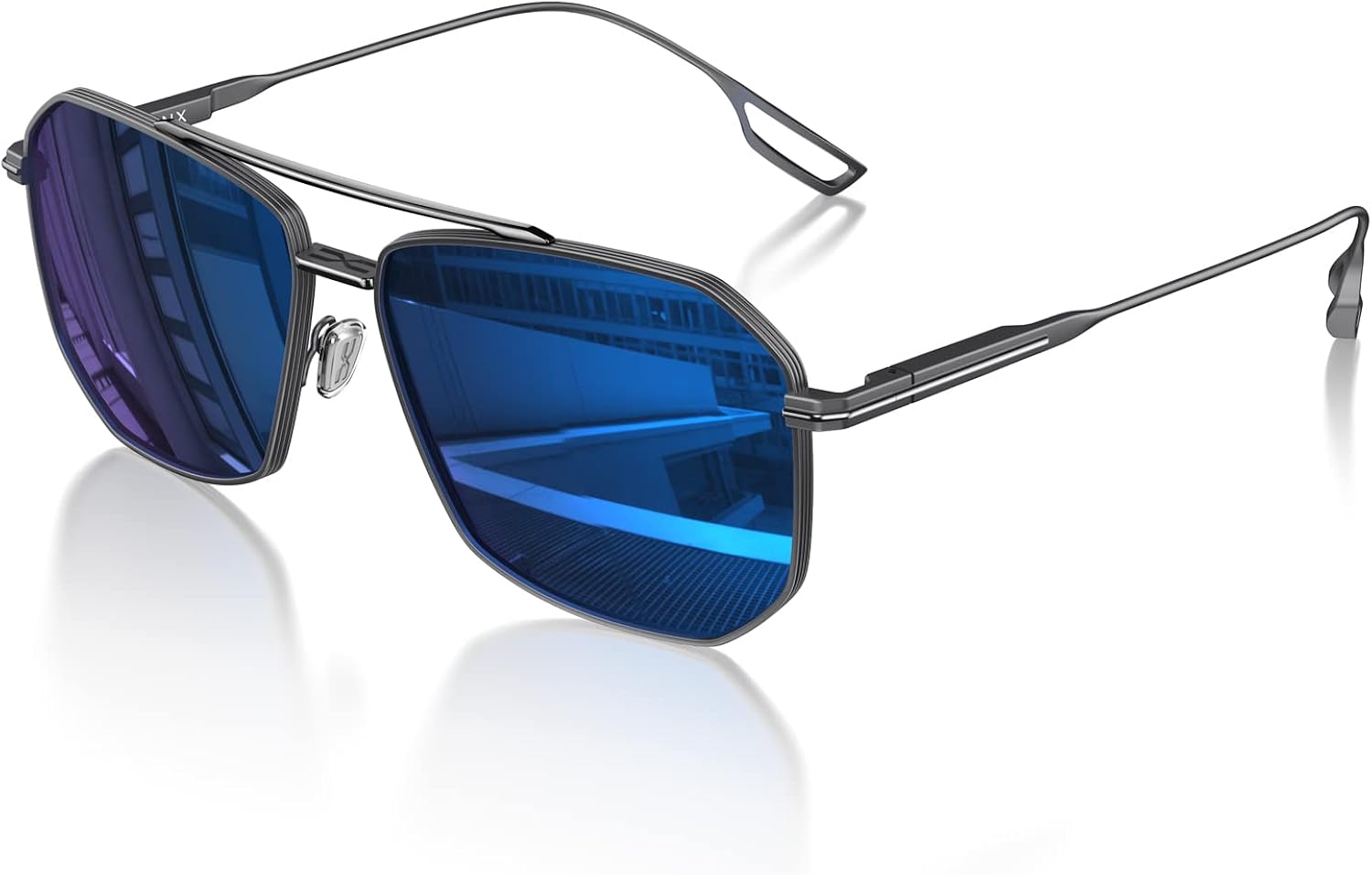 LUENX Aviator Sunglasses for Men Square Polarized Polygon Lens - UV 400 Protection with Accessories - Image 10
