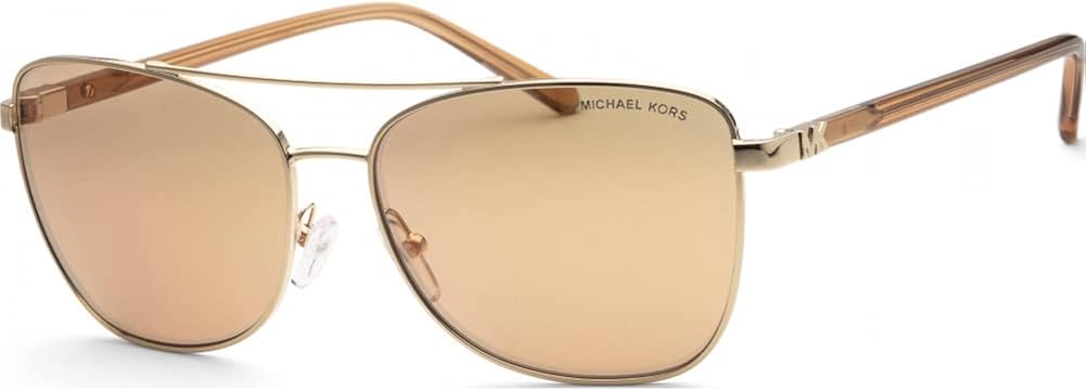 Michael Kors Gold Mirror Aviator Ladies Sunglasses MK1096 1014R1 59
