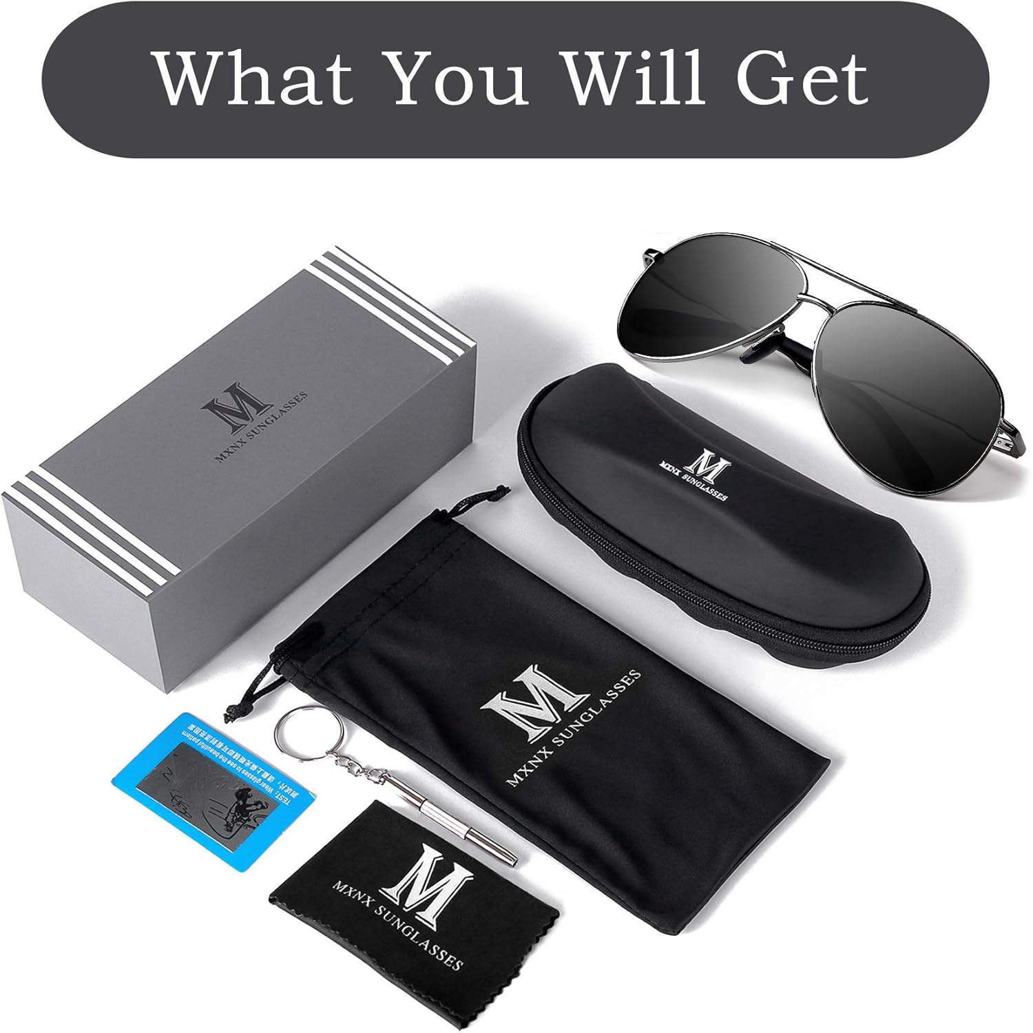 mxnx Aviator Sunglasses for Men Polarized Women UV Protection Lightweight Driving Fishing Sports Mens Sunglasses MX208 - Image 7