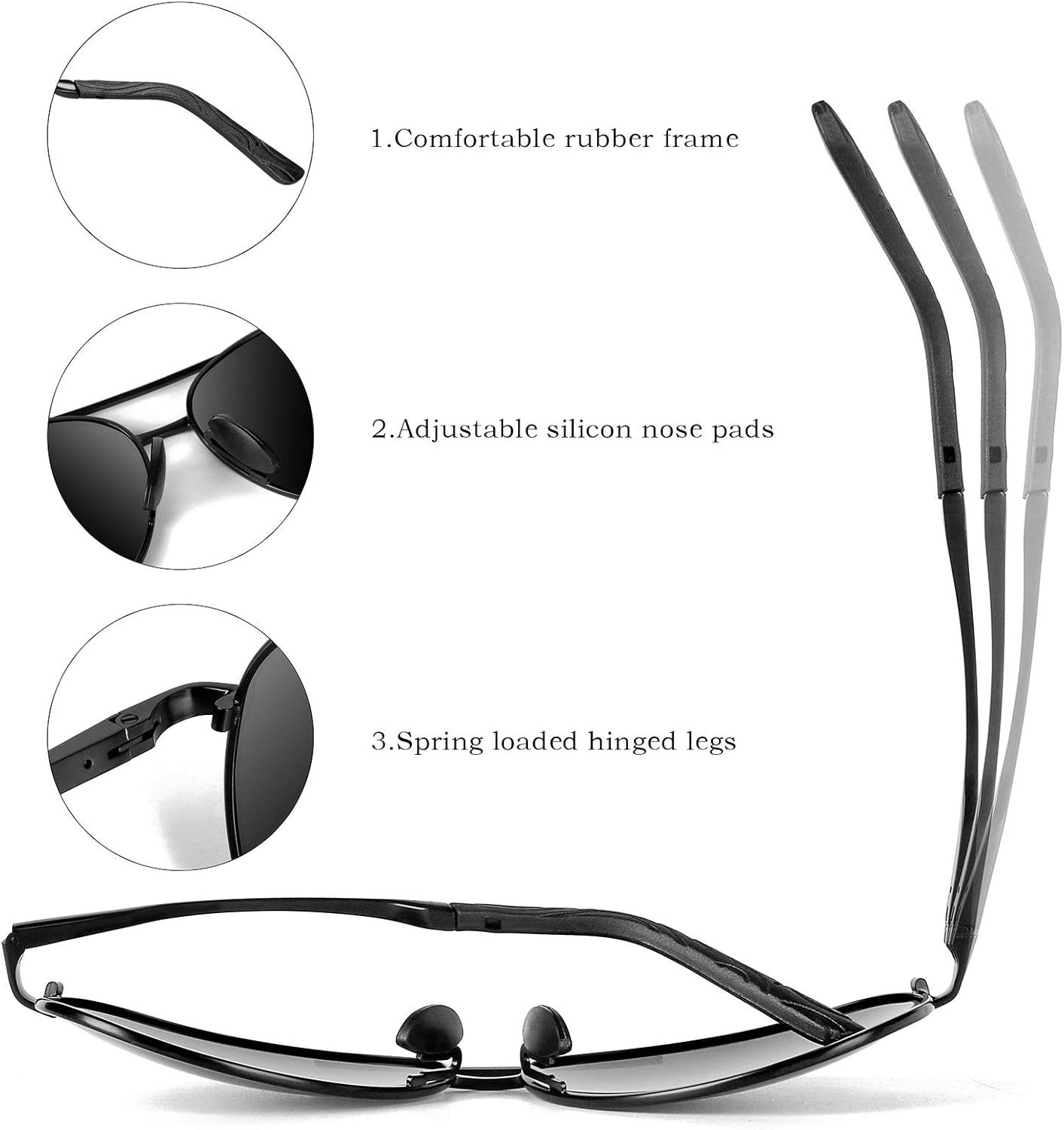 mxnx Aviator Sunglasses for Men Polarized Women UV Protection Lightweight Driving Fishing Sports Mens Sunglasses MX208 - Image 5