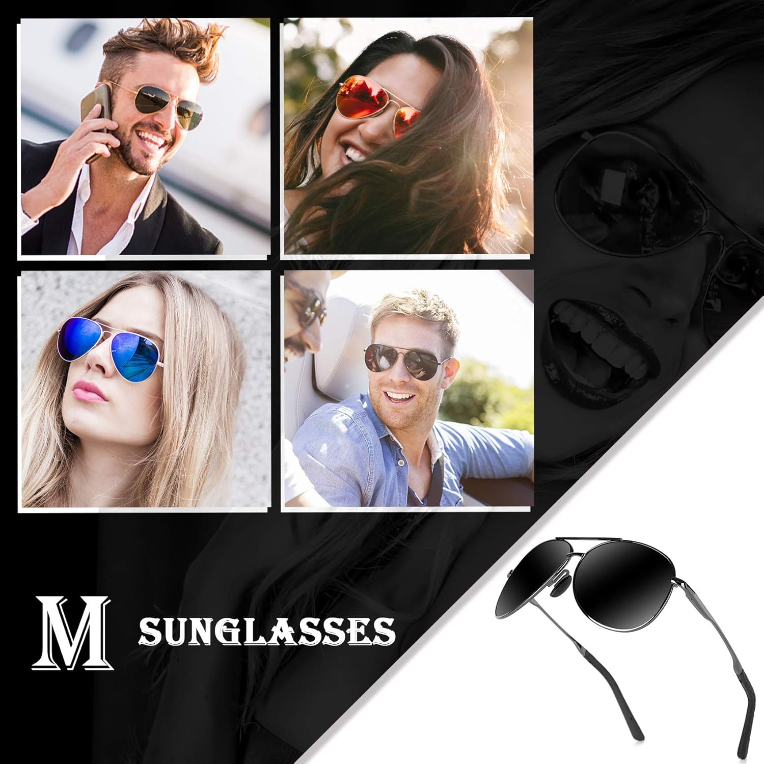 mxnx Aviator Sunglasses for Men Polarized Women UV Protection Lightweight Driving Fishing Sports Mens Sunglasses MX208 - Image 3