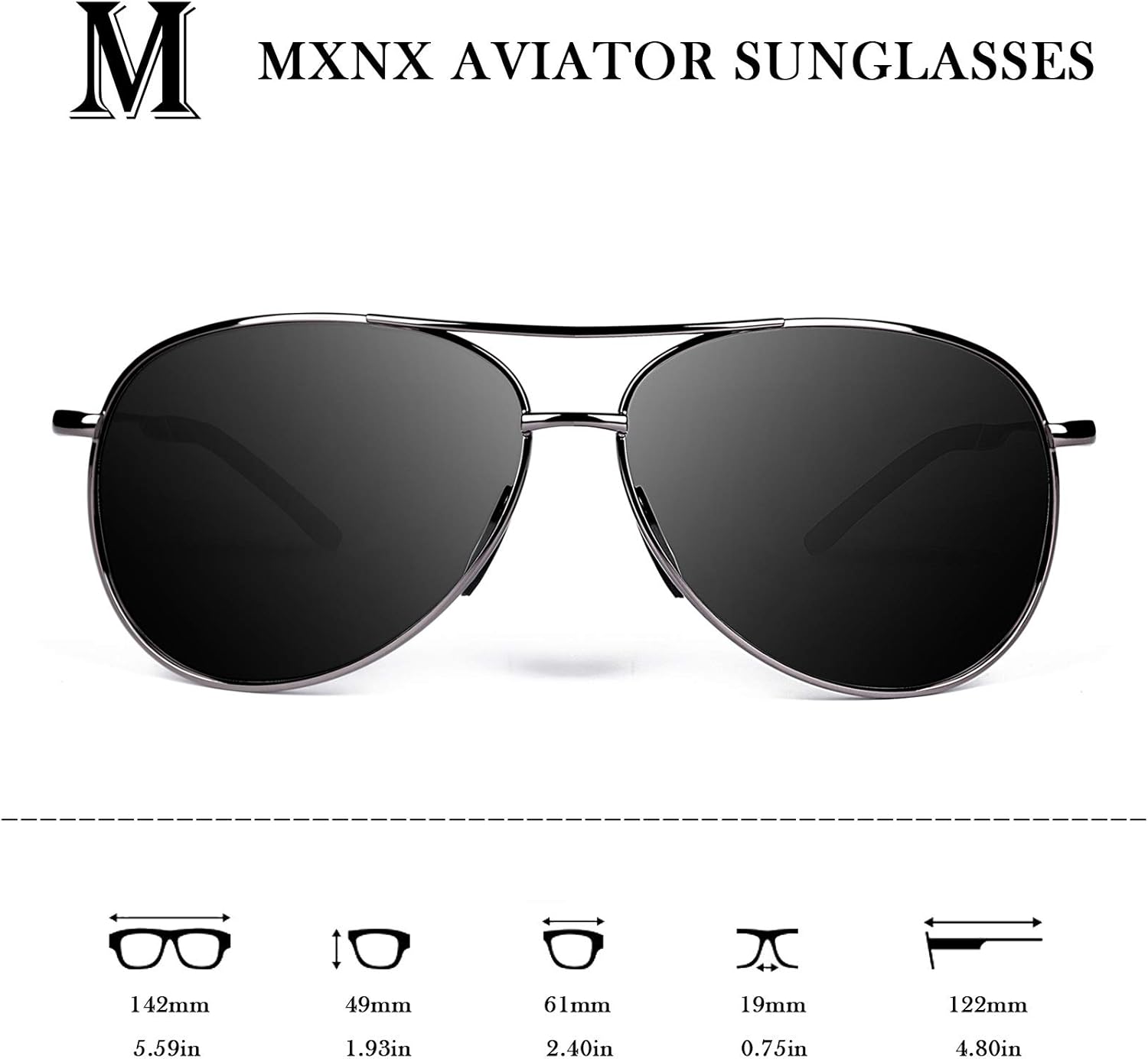mxnx Aviator Sunglasses for Men Polarized Women UV Protection Lightweight Driving Fishing Sports Mens Sunglasses MX208 - Image 4