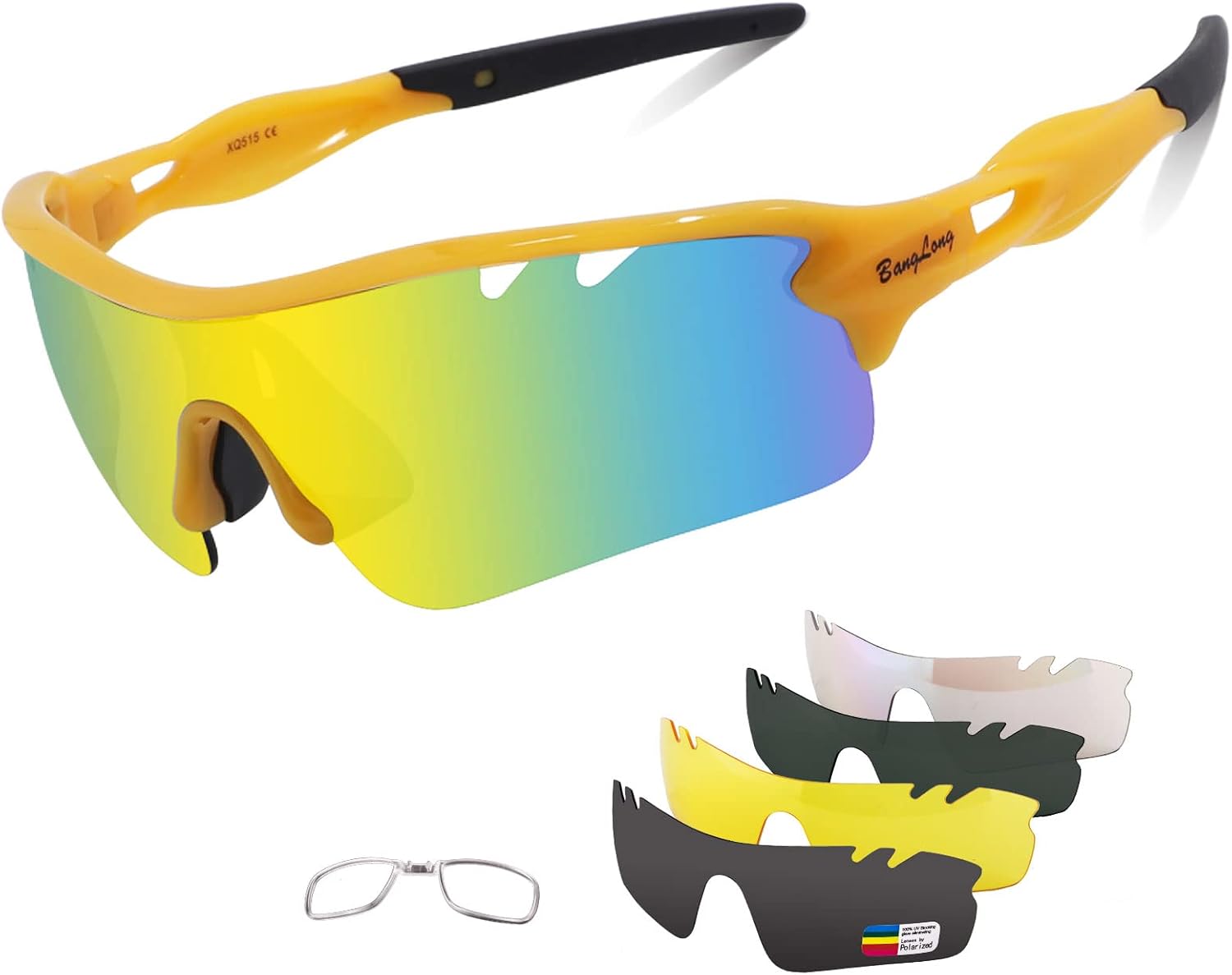 Polarized Sports Sunglasses Cycling Sun Glasses for Men Women with 5 Interchangeable Lenes for Running Baseball Golf Driving - Image 20