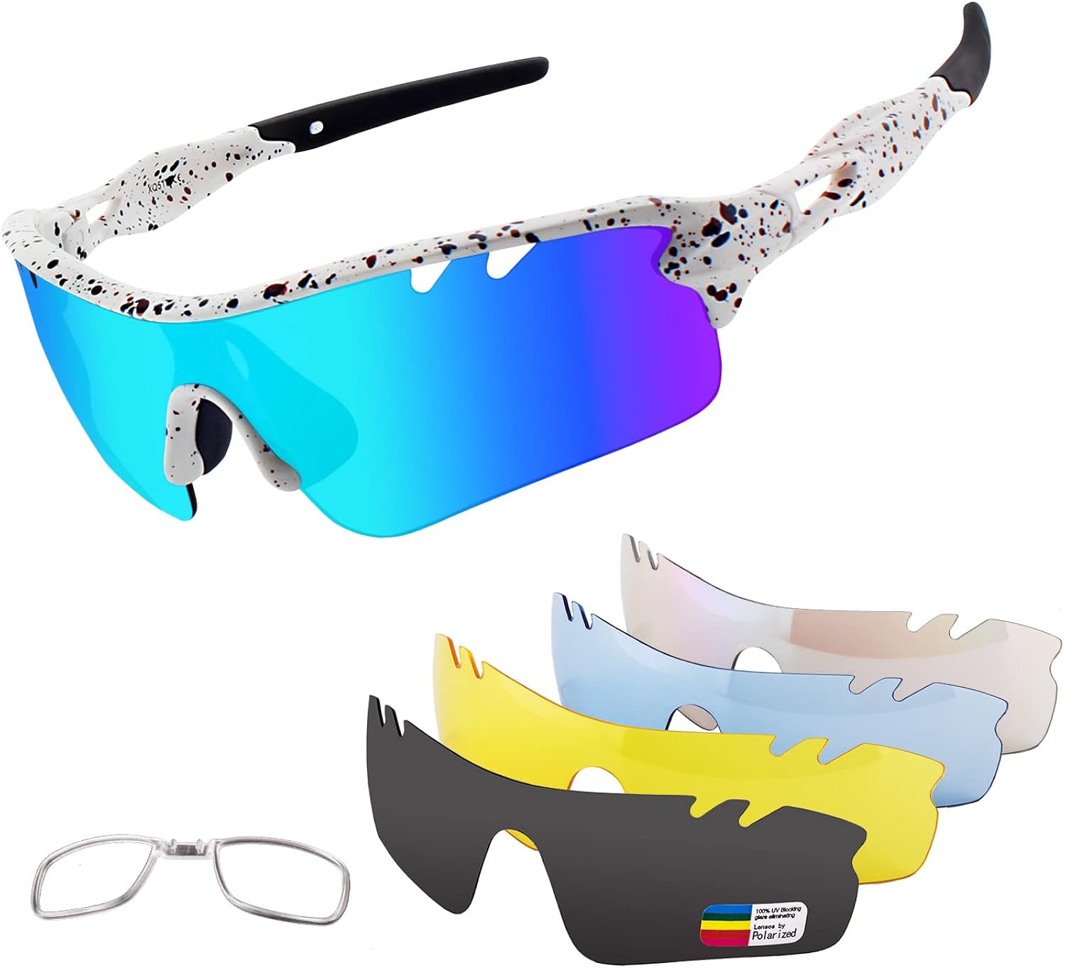 Polarized Sports Sunglasses Cycling Sun Glasses for Men Women with 5 Interchangeable Lenes for Running Baseball Golf Driving - Image 16