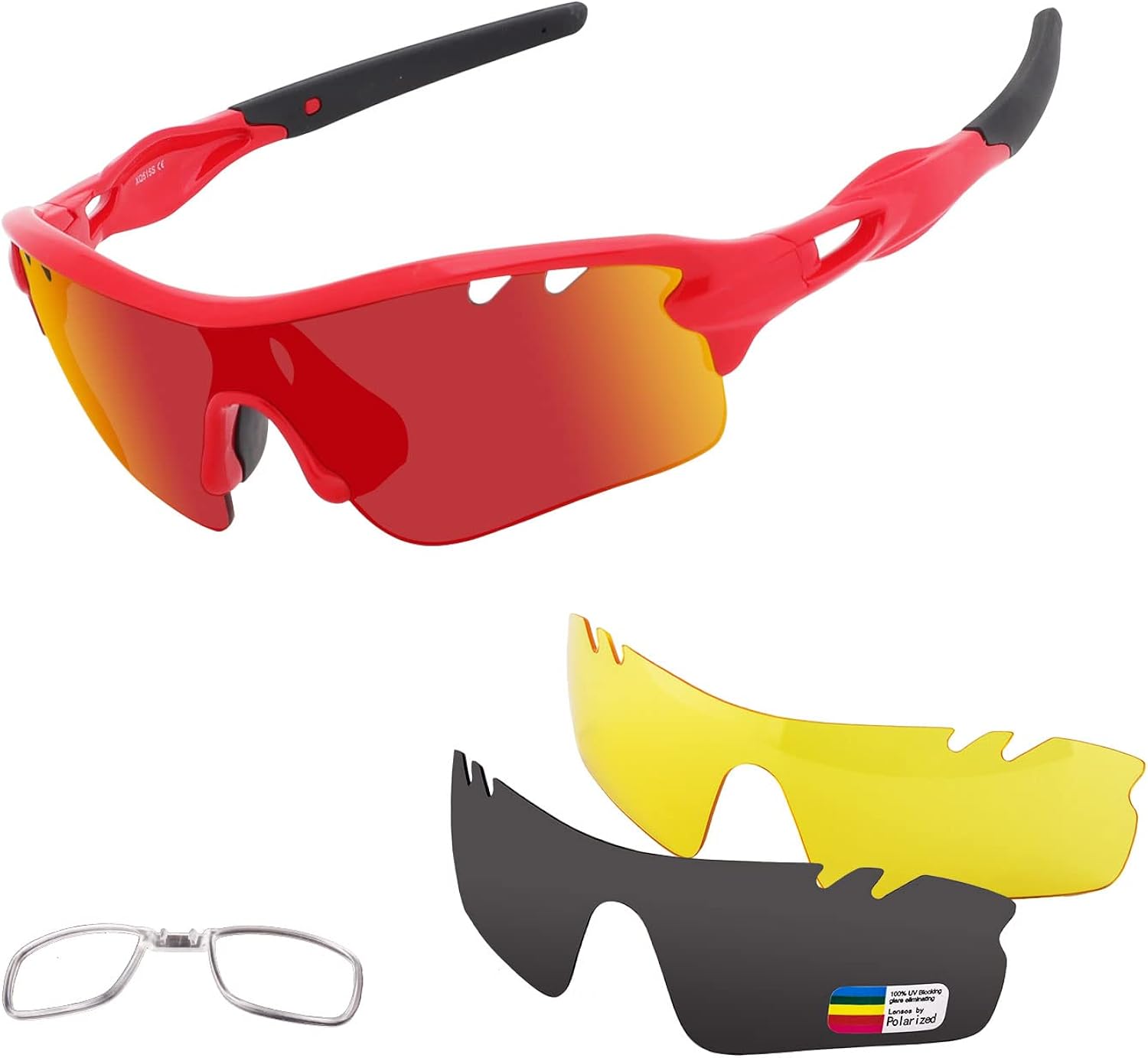 Polarized Sports Sunglasses Cycling Sun Glasses for Men Women with 5 Interchangeable Lenes for Running Baseball Golf Driving - Image 21