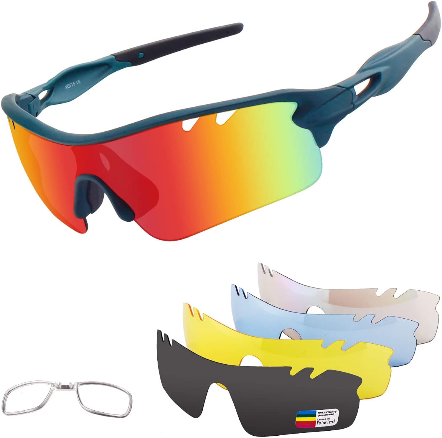 Polarized Sports Sunglasses Cycling Sun Glasses for Men Women with 5 Interchangeable Lenes for Running Baseball Golf Driving - Image 18