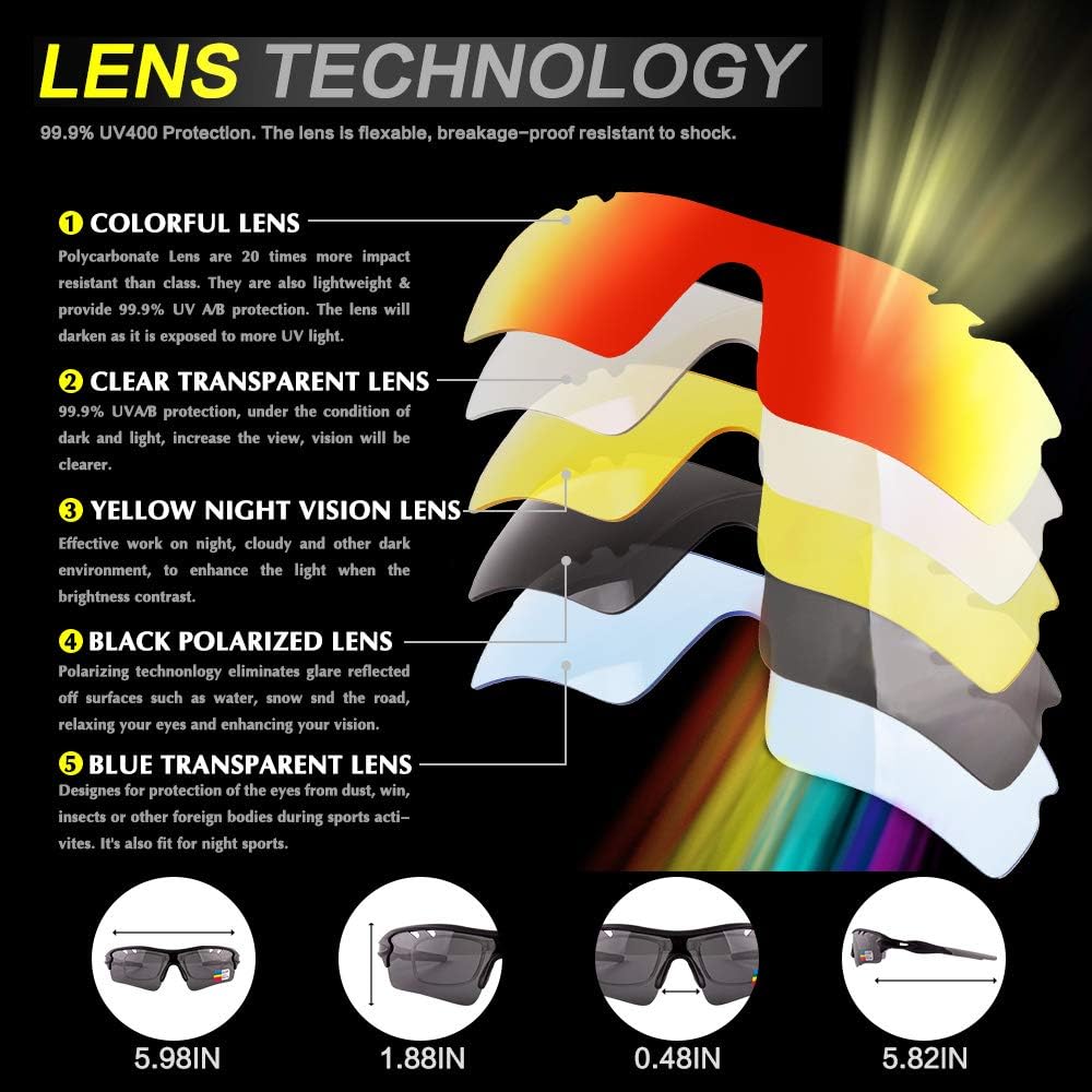 Polarized Sports Sunglasses Cycling Sun Glasses for Men Women with 5 Interchangeable Lenes for Running Baseball Golf Driving - Image 3