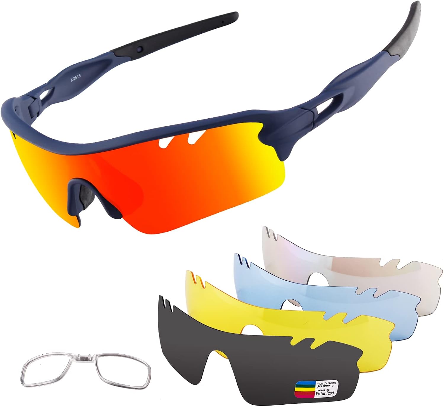 Polarized Sports Sunglasses Cycling Sun Glasses for Men Women with 5 Interchangeable Lenes for Running Baseball Golf Driving - Image 22