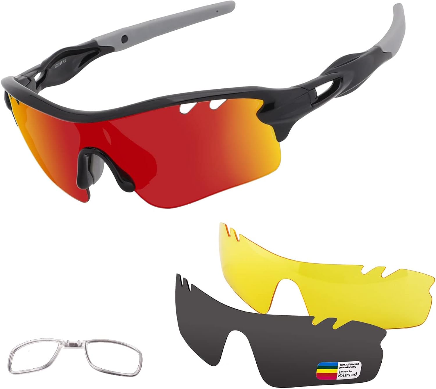 Polarized Sports Sunglasses Cycling Sun Glasses for Men Women with 5 Interchangeable Lenes for Running Baseball Golf Driving - Image 19