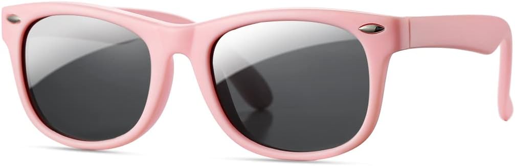 Pro Acme TPEE Rubber Flexible Kids Polarized Sunglasses for Baby and Children Age 3-10 (Pink Frame\/Blue Mirrored Lens) - Image 11