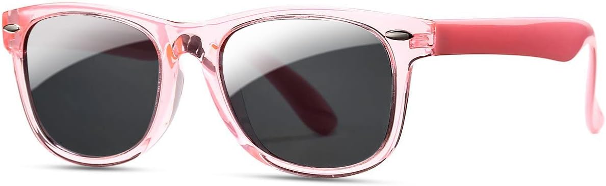 Pro Acme TPEE Rubber Flexible Kids Polarized Sunglasses for Baby and Children Age 3-10 (Pink Frame\/Blue Mirrored Lens) - Image 7