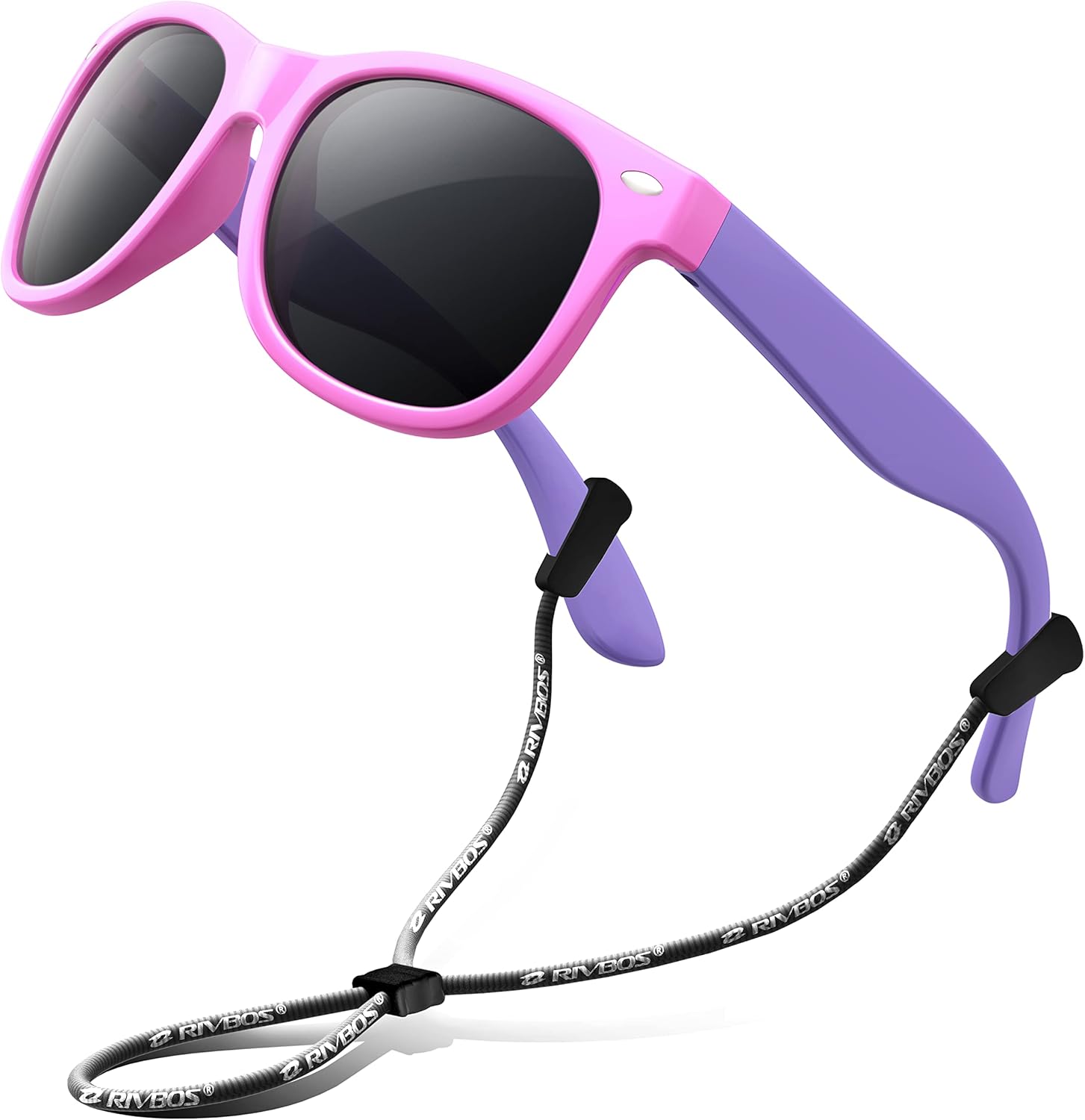 RIVBOS Kids Sunglasses Polarized UV Protection Flexible Rubber Glasses Shades with Strap for Boys Girls RBK004 - Image 7