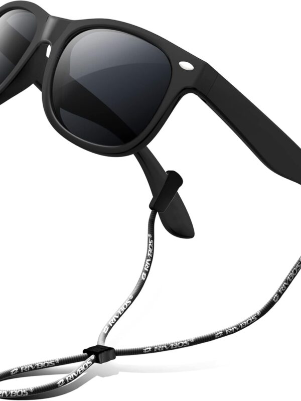 RIVBOS Kids Sunglasses Polarized UV Protection Flexible Rubber Glasses Shades with Strap for Boys Girls RBK004