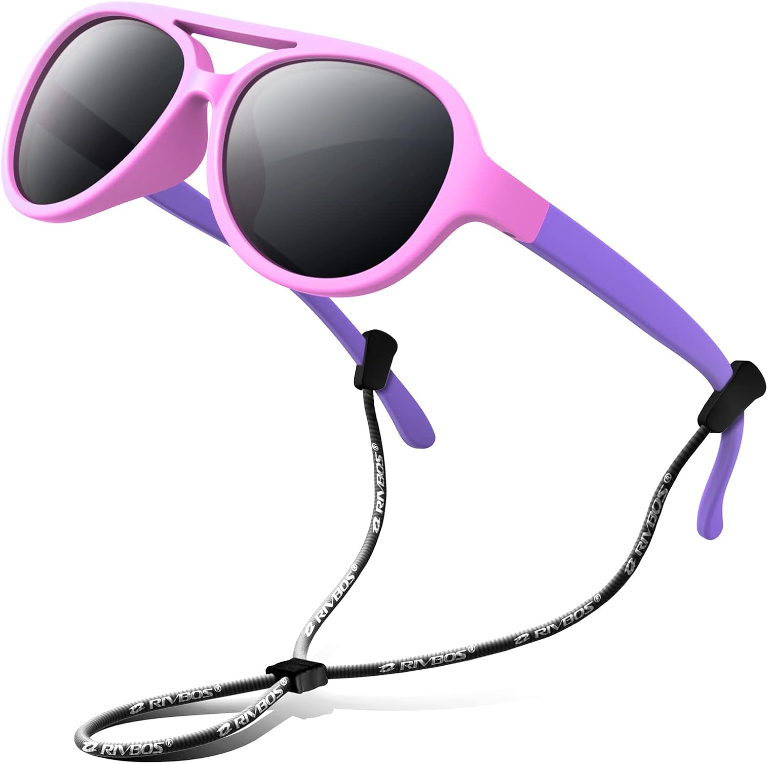 RIVBOS Kids Sunglasses Polarized UV Protection Flexible Rubber Glasses Shades with Strap for Boys Girls RBK004 - Image 10