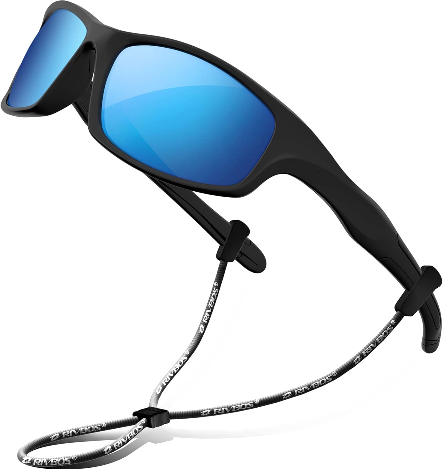 RIVBOS Kids Sunglasses with Strap Polarized UV Protection Flexible Rubber Shades for Boys Girls RBK003