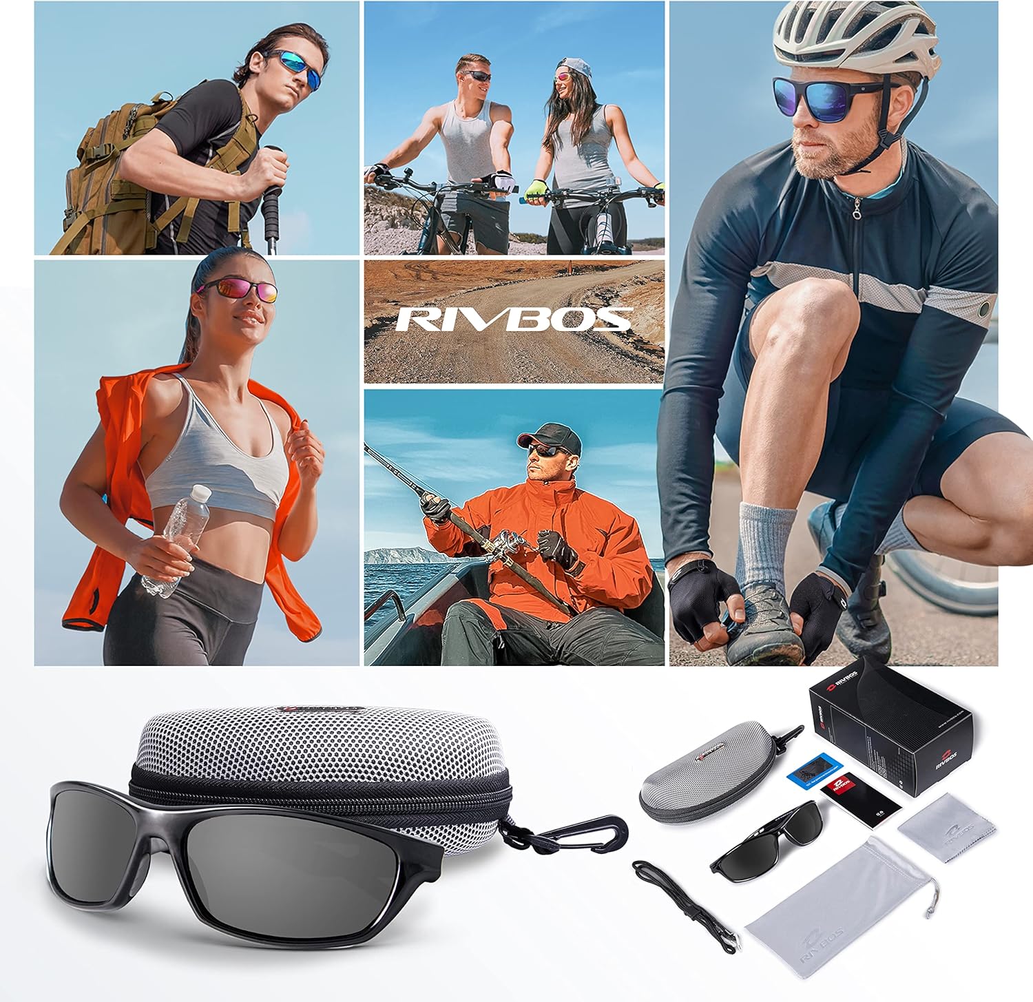 RIVBOS Polarized Sports Sunglasses Driving shades For Men TR90 Unbreakable Frame RB831 - Image 6