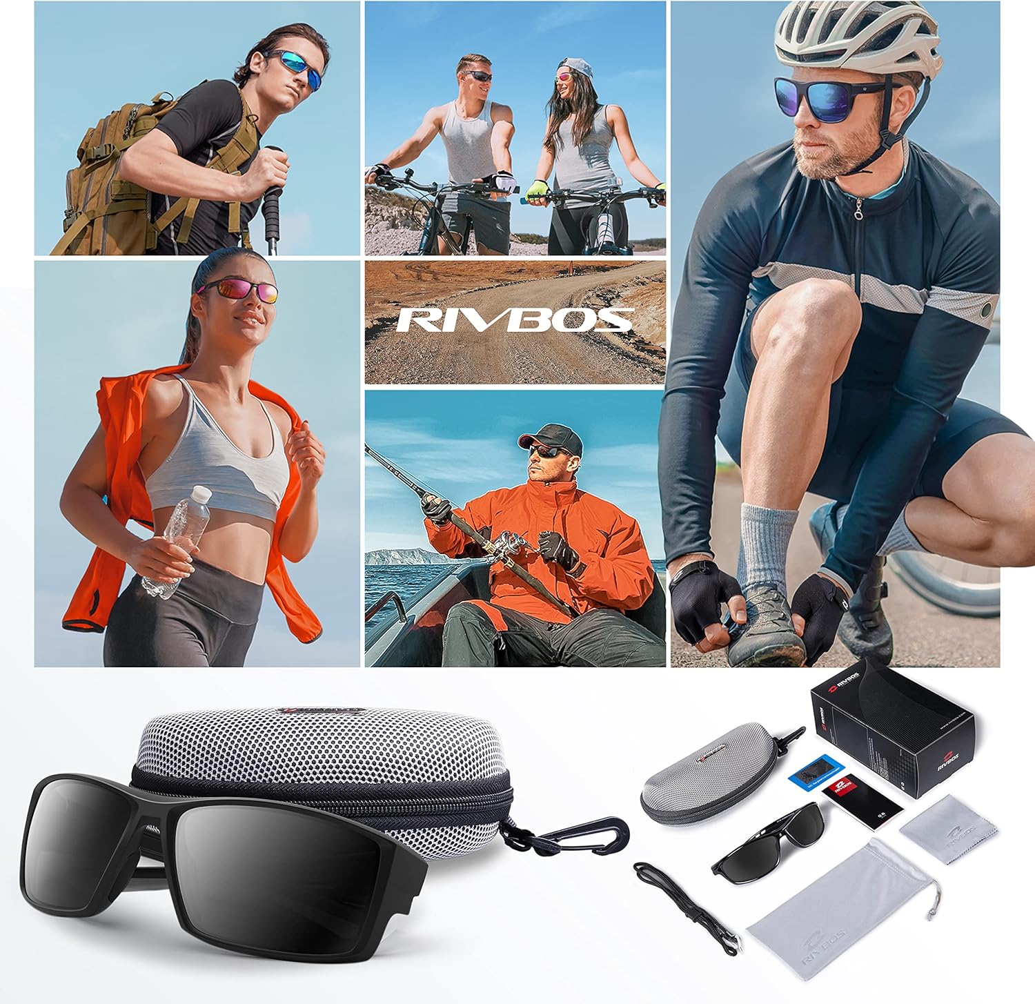 RIVBOS Polarized Sports Sunglasses Driving shades For Men TR90 Unbreakable Frame RBS861 - Image 6