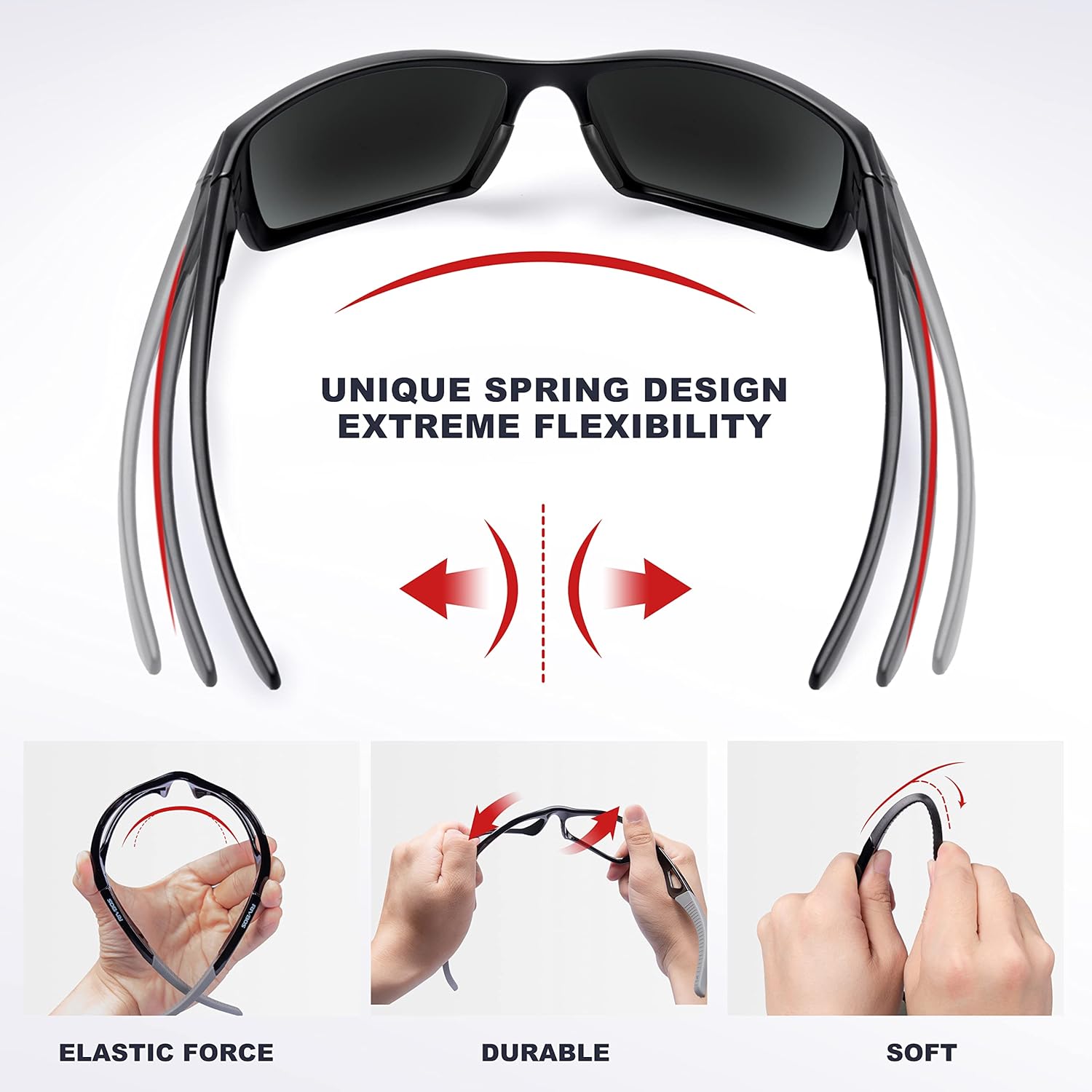 RIVBOS Polarized Sports Sunglasses Driving shades For Men TR90 Unbreakable Frame RBS861 - Image 2