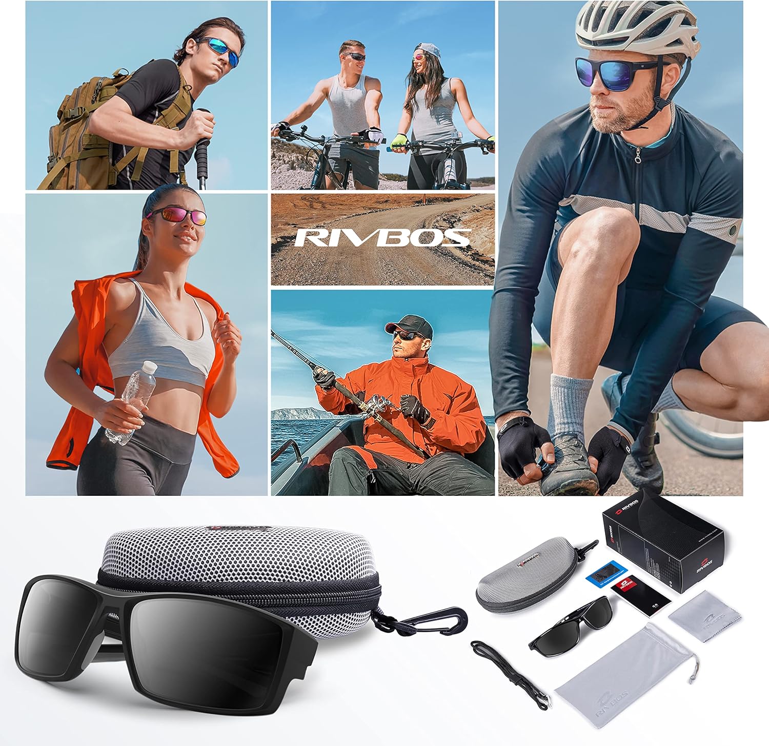 RIVBOS Polarized Sports Sunglasses Driving shades For Men TR90 Unbreakable Frame RBS861 - Image 6