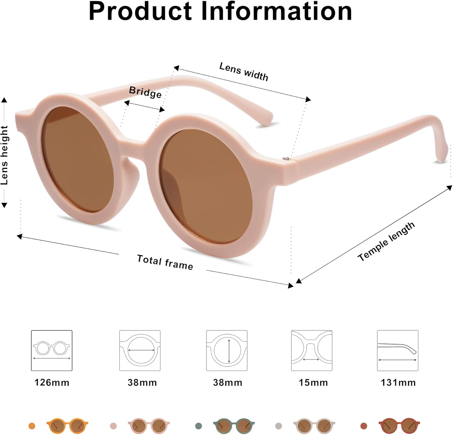 SOJOS Cute Round Polarized Sunglasses for Kids Girls Boys UV400 Protection De Sol Gafas Beach Holiday - Image 3