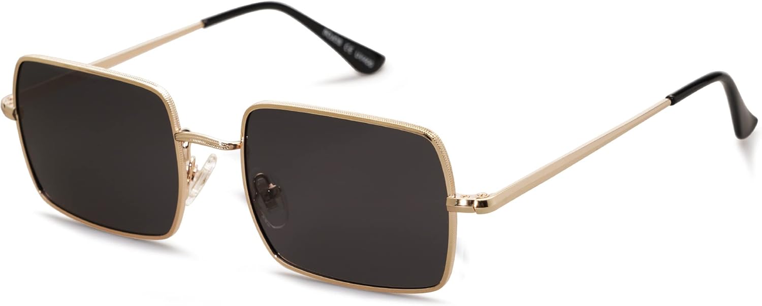 SOJOS Rectangle Polygon Polarized Sunglasses for Women Men Retro Classic Vintage Shades SJ1168