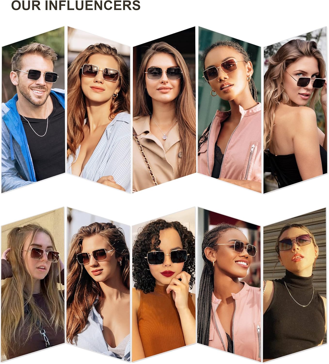 SOJOS Rectangle Polygon Polarized Sunglasses for Women Men Retro Classic Vintage Shades SJ1168 - Image 2